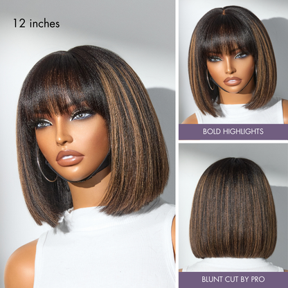 🔥Final 4 Hours: 46%OFF+Free Shipping:🌸Umberlee™ Yaki Straight Bob Wigs — Natural Texture, Soft Finish, Everyday Ready🌸