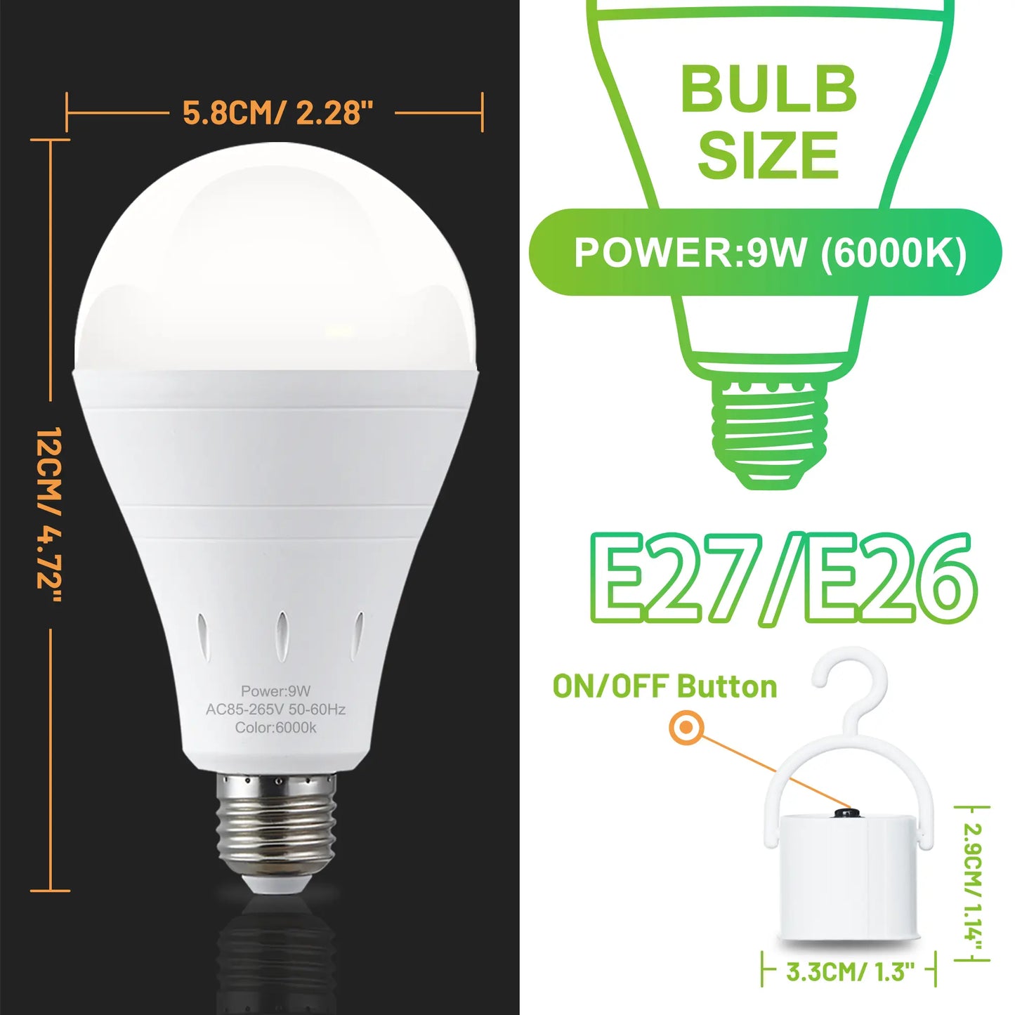 💡Umberlee Rechargeable Emergency Light Bulb