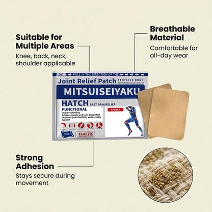 6X Joint Relief Patch, Mitsuiseiyaku Hatch Fast Pain Relief Functional N E W