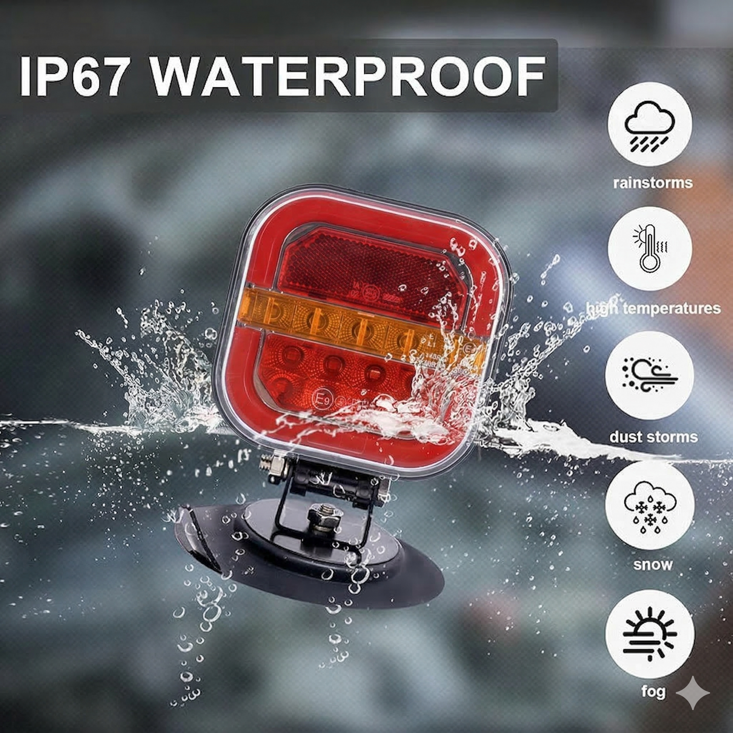 Universal Suction Cup & Magnetic Wireless Trailer Lights